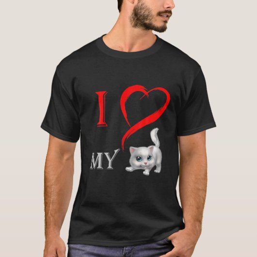 Mijn katje is mijn Valentijn Cute Valentijnsdag Ca T-shirt (Voorkant)