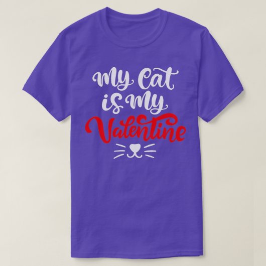 Mijn katje is mijn Valentijn Cute Valentijnsdag T-shirt (Design voorkant)