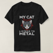 Mijn katje luistert naar metaal t-shirt (Design voorkant)
