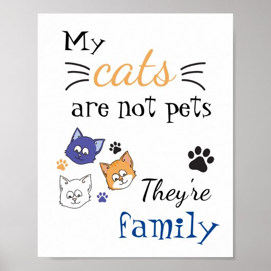 Mijn katten zijn mijn familie poster (Voorkant)