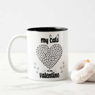 Mijn katten zijn mijn Valentijn cadeau voor Vale Tweekleurige Koffiemok