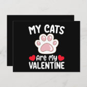 Mijn katten zijn mijn valentijnsdag grappige diere briefkaart (Voorkant / Achterkant)