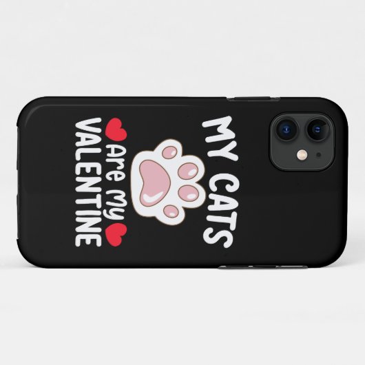Mijn katten zijn mijn valentijnsdag grappige diere Case-Mate iPhone case (Achterkant (horizontaal))