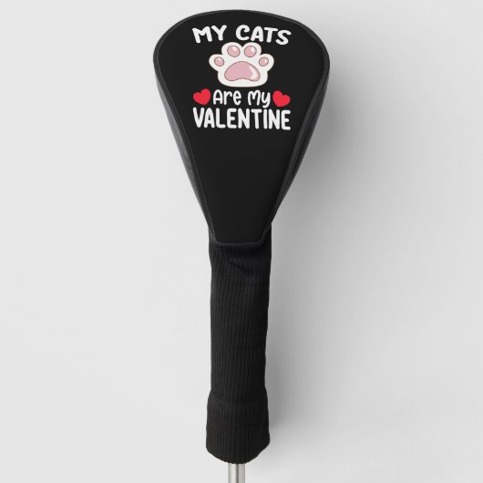 Mijn katten zijn mijn valentijnsdag grappige diere golfheadcover (Voorkant)