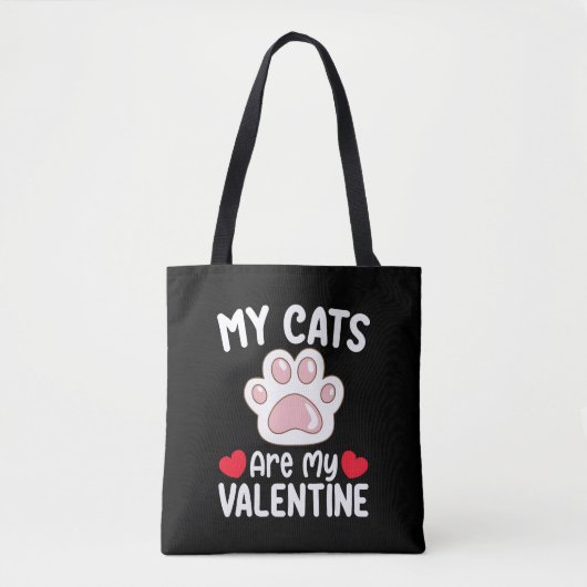 Mijn katten zijn mijn valentijnsdag grappige diere tote bag (Voorkant)