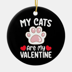 Mijn katten zijn mijn Valentijnsdag grappige huisd Keramisch Ornament