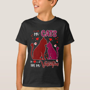 Mijn katten zijn mijn Valentijnskoppel Schattige k T-shirt