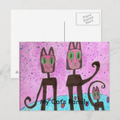 Mijn kattenfamilie is gemaakt door Simo Briefkaart (Voorkant / Achterkant)