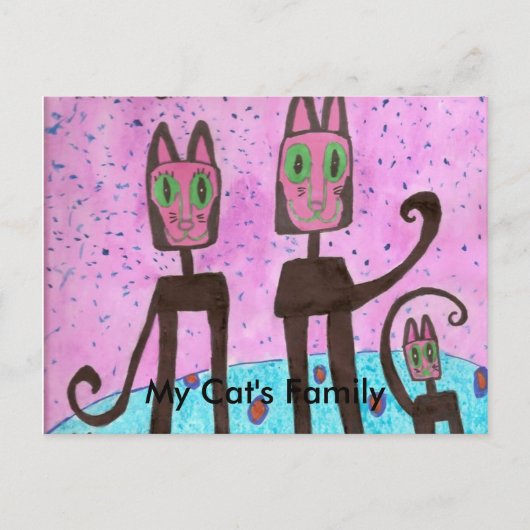 Mijn kattenfamilie is gemaakt door Simo Briefkaart (Voorkant)