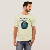 Mijn kerk is blauw en groen t-shirt (Voorkant volledig)