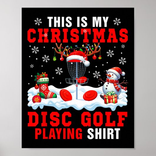 Mijn Kerst Disc Golf Spelende Shirt Santa Uitrusti Poster (Voorkant)
