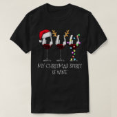 Mijn kerst geest is wijn grappige wijn kerst T T-shirt (Design voorkant)