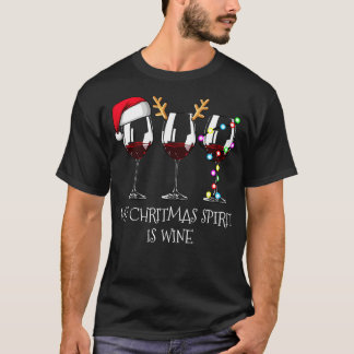 Mijn kerst geest is wijn grappige wijn kerst T T-shirt