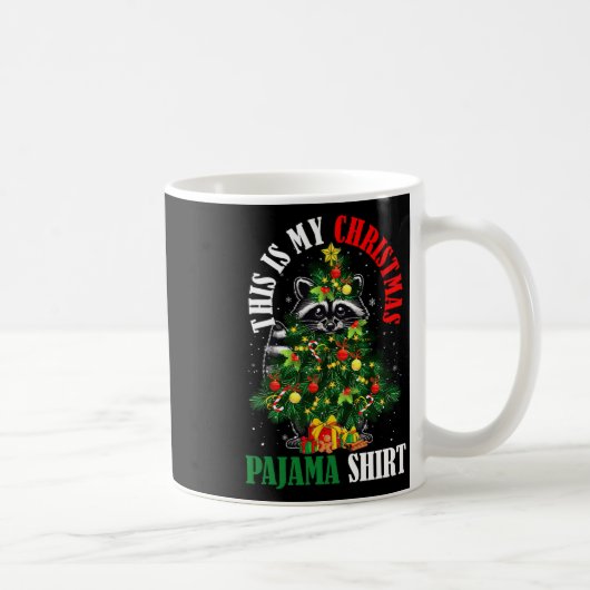 Mijn Kerst Pajama Raccoon als Xmas Tree Owner Kind Koffiemok (Rechts)