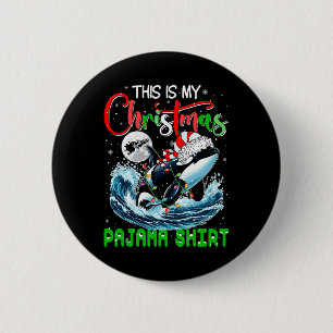 Mijn Kerst Pajama Santa Orca Zee Dierenvriend Ki Ronde Button 5,7 Cm