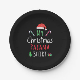 Mijn kerst pyjama shirt papieren bordje