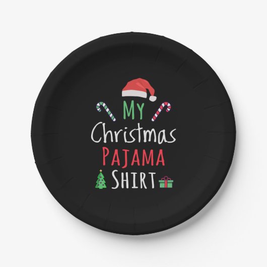 Mijn kerst pyjama shirt papieren bordje (Voorkant)