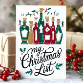 Mijn Kerst Wijnfles Lijst Grappig Feestdagen Kaart