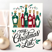 Mijn Kerst Wijnfles Lijst Grappig Feestdagen Kaart