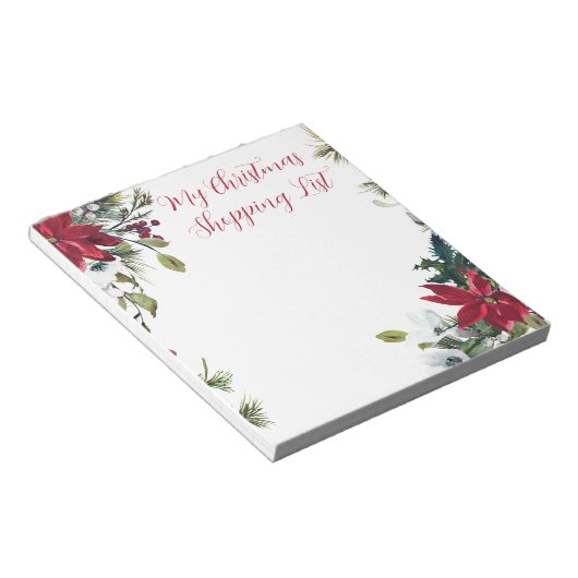 Mijn kerstboodschappenlijst notitieblok (Schuin)