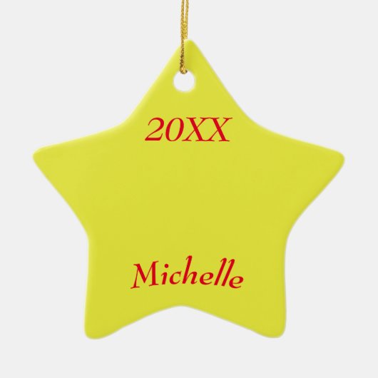 Mijn kerstcadeautas met kerststerren keramisch ornament (Voorkant)