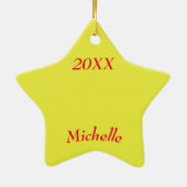 Mijn kerstcadeautas met kerststerren keramisch ornament (Achterkant)