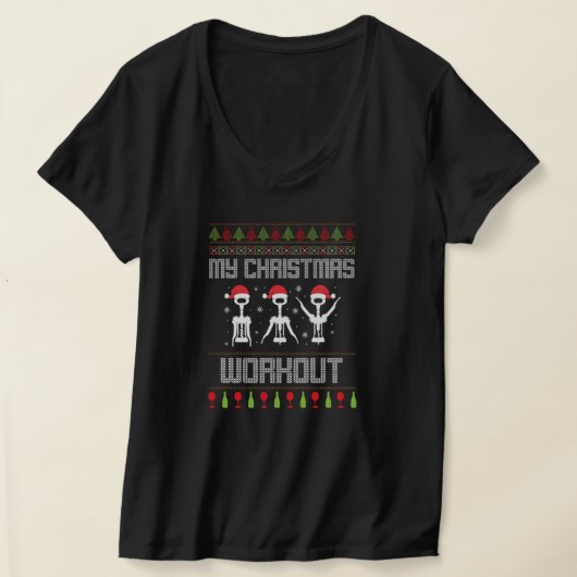 Mijn kerstcadeautje Gym Corkschroef Wine Xmas cade T-shirt (Laagn)