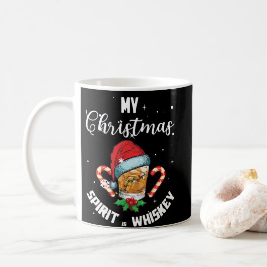 Mijn kerstgeest Drink helemaal. Koffiemok (Met donut)