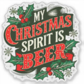Mijn kerstgeest is bier-89379 sticker (Voorkant)