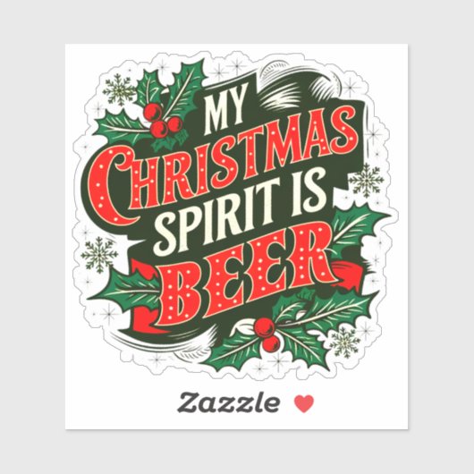 Mijn kerstgeest is bier-89379 sticker (Vel)