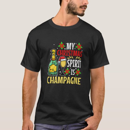 Mijn kerstgeest is Champagne T-shirt (Voorkant)