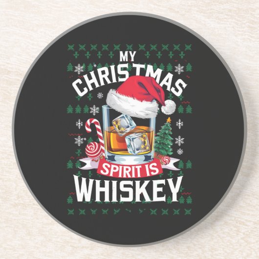 Mijn kerstgeest is heel erg lomp, lomp zweterige k zandsteen onderzetter (Voorkant)