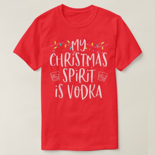 Mijn kerstgeest is Vodka Funny Family Christma T-shirt (Design voorkant)