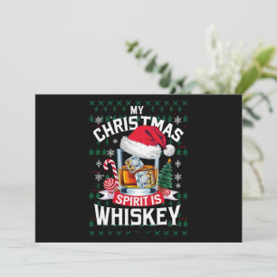 Mijn kerstgeest is whiskey lelijke trui Kerstmis P Feestdagenkaart