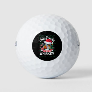 Mijn kerstgeest is whiskey lelijke trui Kerstmis P Golfballen