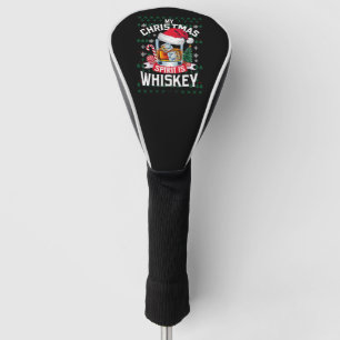 Mijn kerstgeest is whiskey lelijke trui Kerstmis P Golfheadcover
