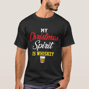 Mijn kerstgeest is whiskey liquor dronker t-shirt