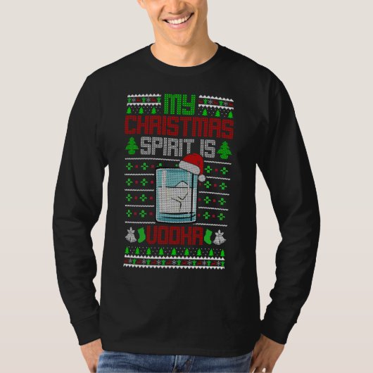 Mijn Kerstgeest is Wodka - Grappig Drink Lelijk T-shirt (Voorkant)
