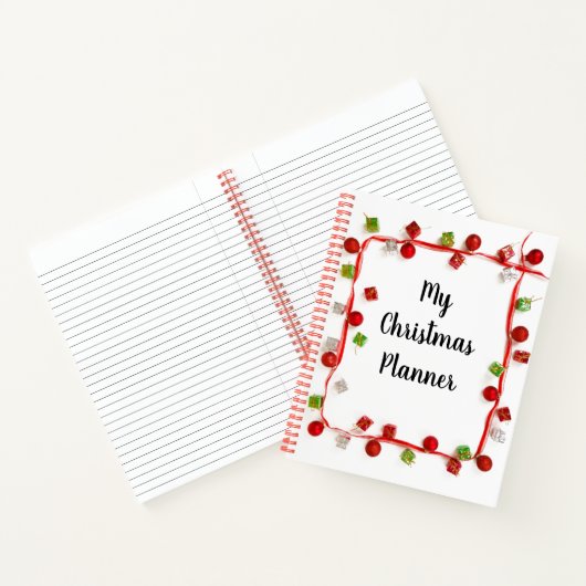 Mijn kerstkanner Modern Red en White Notitieboek (Binnen)