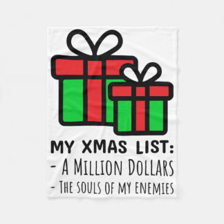 Mijn kerstlijst een miljoen dollar en de zielen va fleece deken