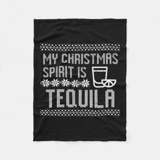 Mijn Kerstmis is Spirit Tequila Funny Ugly Xmas Ma Fleece Deken (Voorkant)