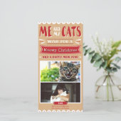 Mijn Kerstmis met mijn katten 4x8 fotokaart (2 afb Feestdagenkaart (Staand voorkant)