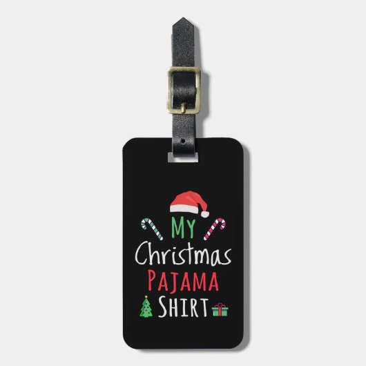 Mijn kerstpajama-Shirt Bagagelabel (Voorkant verticaal)