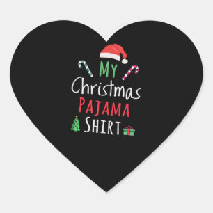 Mijn kerstpajama-Shirt Hart Sticker