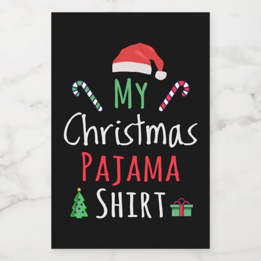 Mijn kerstpajama-Shirt Voedselcontainer Etiket (Enkel label)