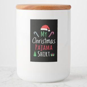 Mijn kerstpajama-Shirt Voedselcontainer Etiket