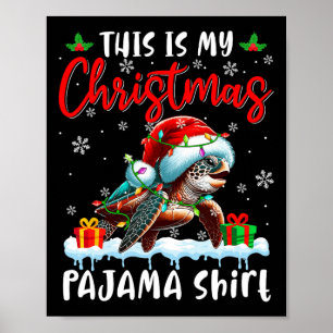 Mijn Kerstpyjama Kerstschildpad Dieren Xmas Light Poster