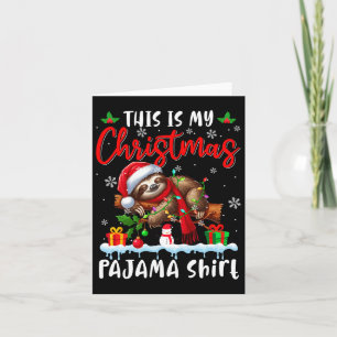 Mijn Kerstpyjama Santa Sloth Dieren Xmas Light Kaart