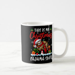 Mijn Kerstpyjama Santa Sloth Dieren Xmas Light Koffiemok