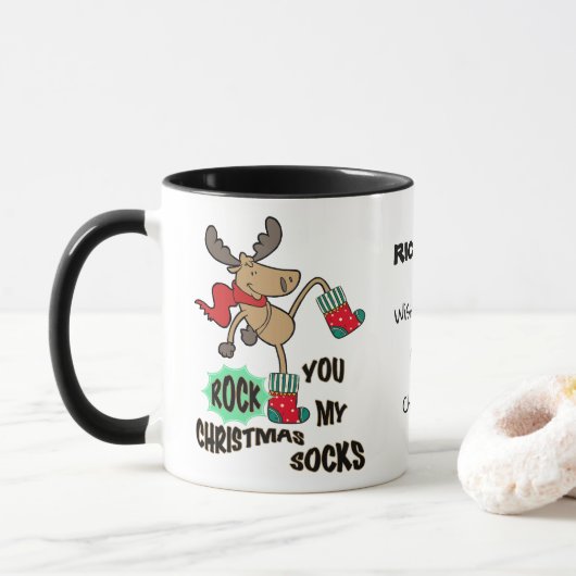 Mijn kerstsokken op maat Mok (Met donut)